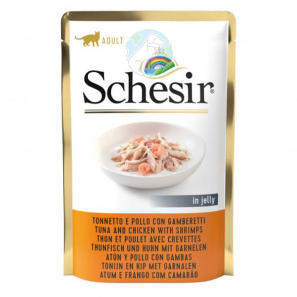 پوچ گربه تن و مرغ و میگو  85گرمی Schesir